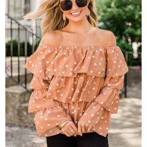 Pink Lily Boutique off shoulder blouse